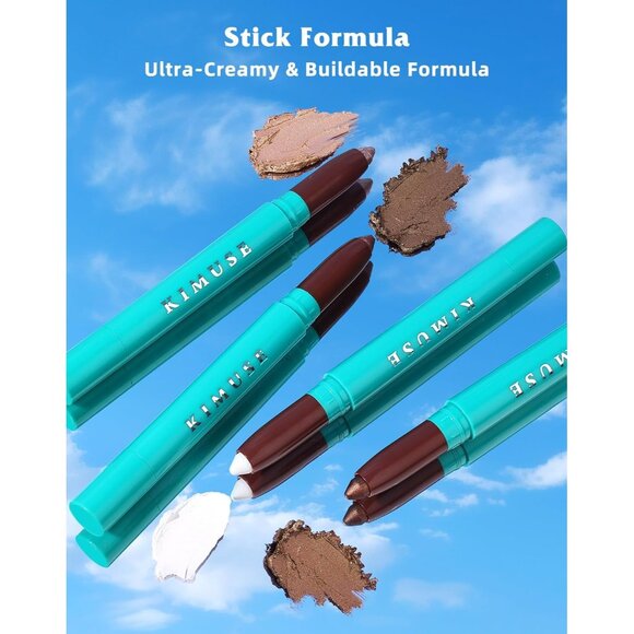 KIMUSE Eyeshadow Stick 4 Colors Set Long Lasting Waterproof Natural Glow Makeup - Picture 9 of 9
